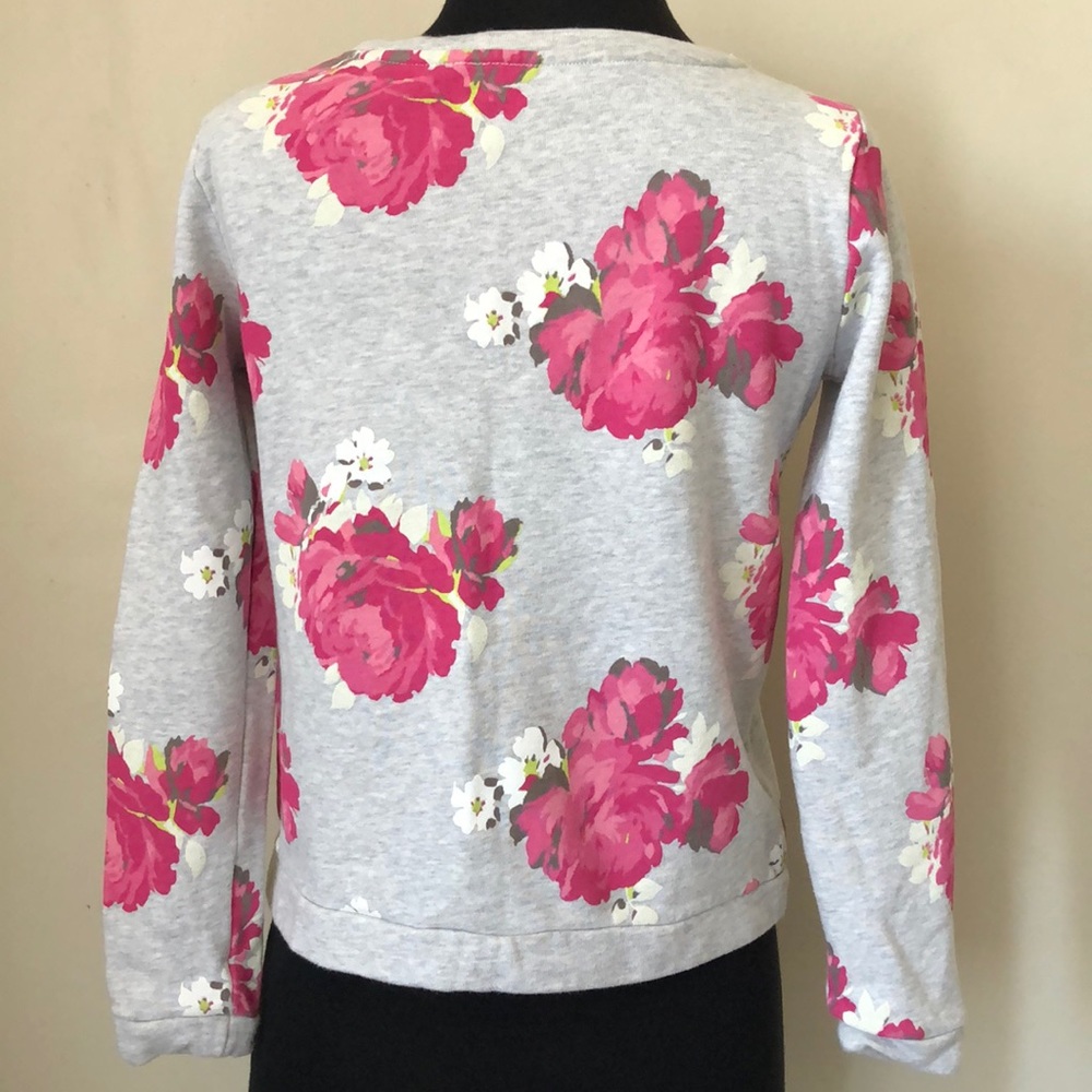 LOFT Petites Floral Crew Neck Sweater - Picture 2 of 2